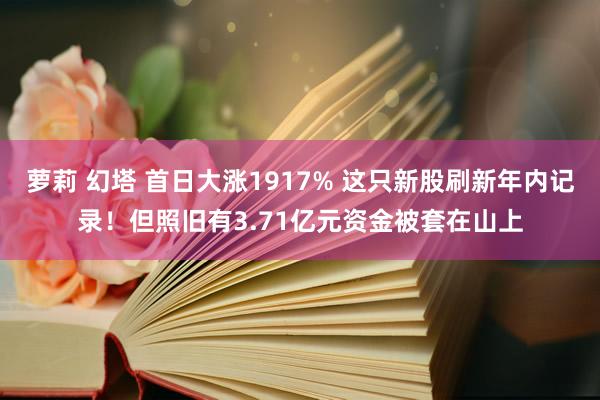 萝莉 幻塔 首日大涨1917% 这只新股刷新年内记录！但照旧有3.71亿元资金被套在山上