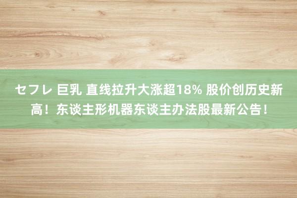 セフレ 巨乳 直线拉升大涨超18% 股价创历史新高！东谈主形机器东谈主办法股最新公告！