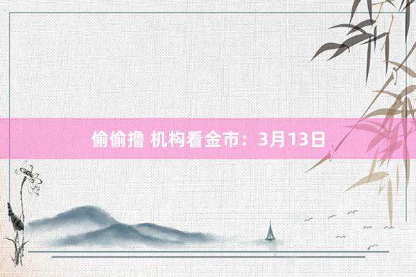 偷偷撸 机构看金市：3月13日