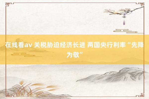 在线看av 关税胁迫经济长进 两国央行利率“先降为敬”